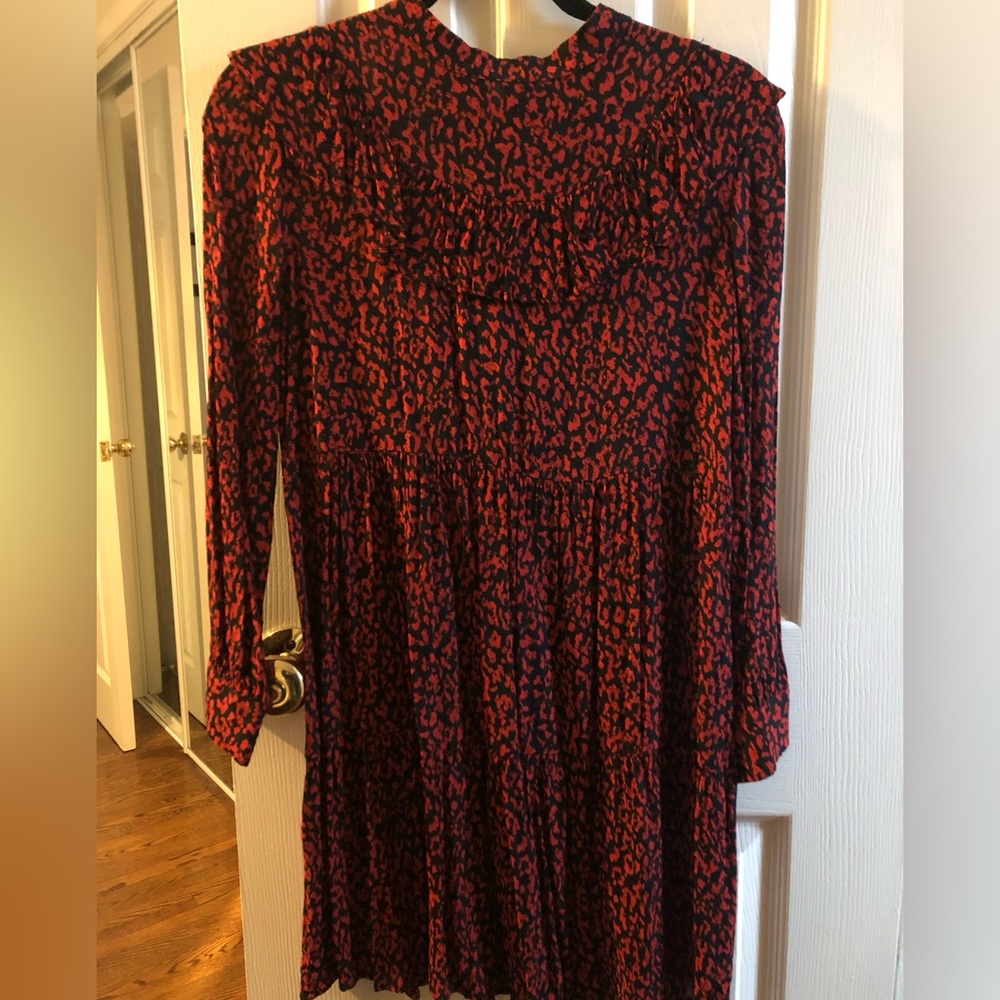 Zara women’s red and black print babydoll dress - XS